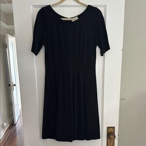 J. Crew Black A-Line Midi Dress for Casual Work